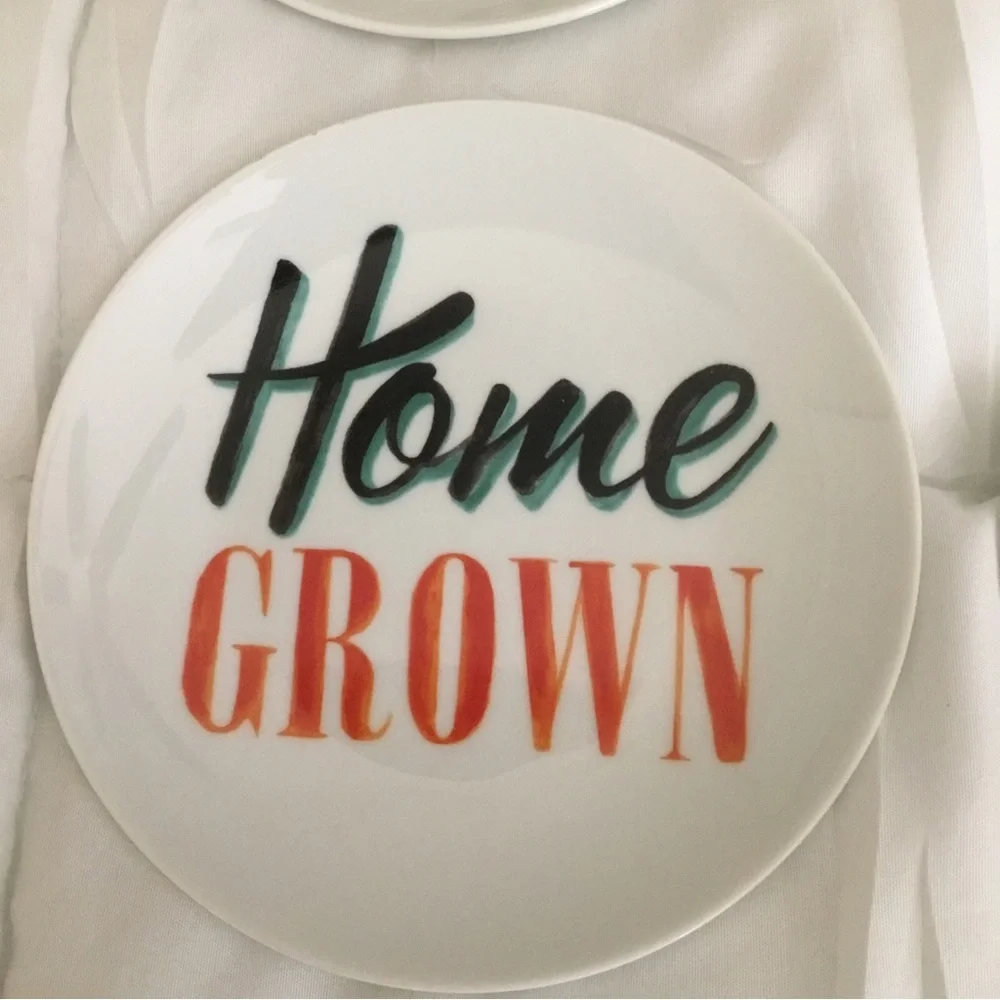Paper Source Farmhouse Side Appetizer Plates Typography Fall Farmers Market 2014